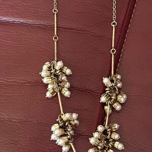 Plunder Vintage Gold tone signed faux pearl long necklace $150